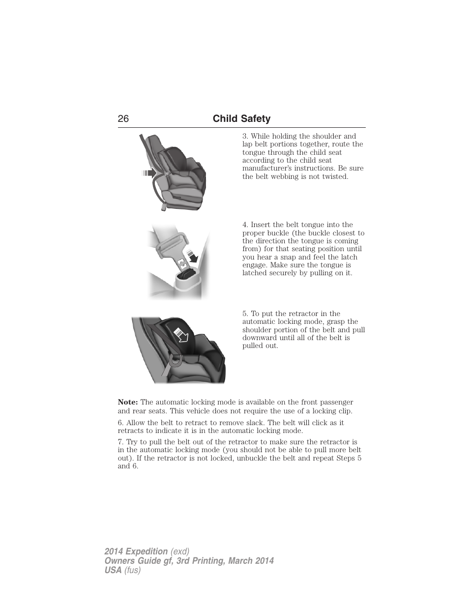 26 child safety | FORD 2014 Expedition v.3 User Manual | Page 27 / 520