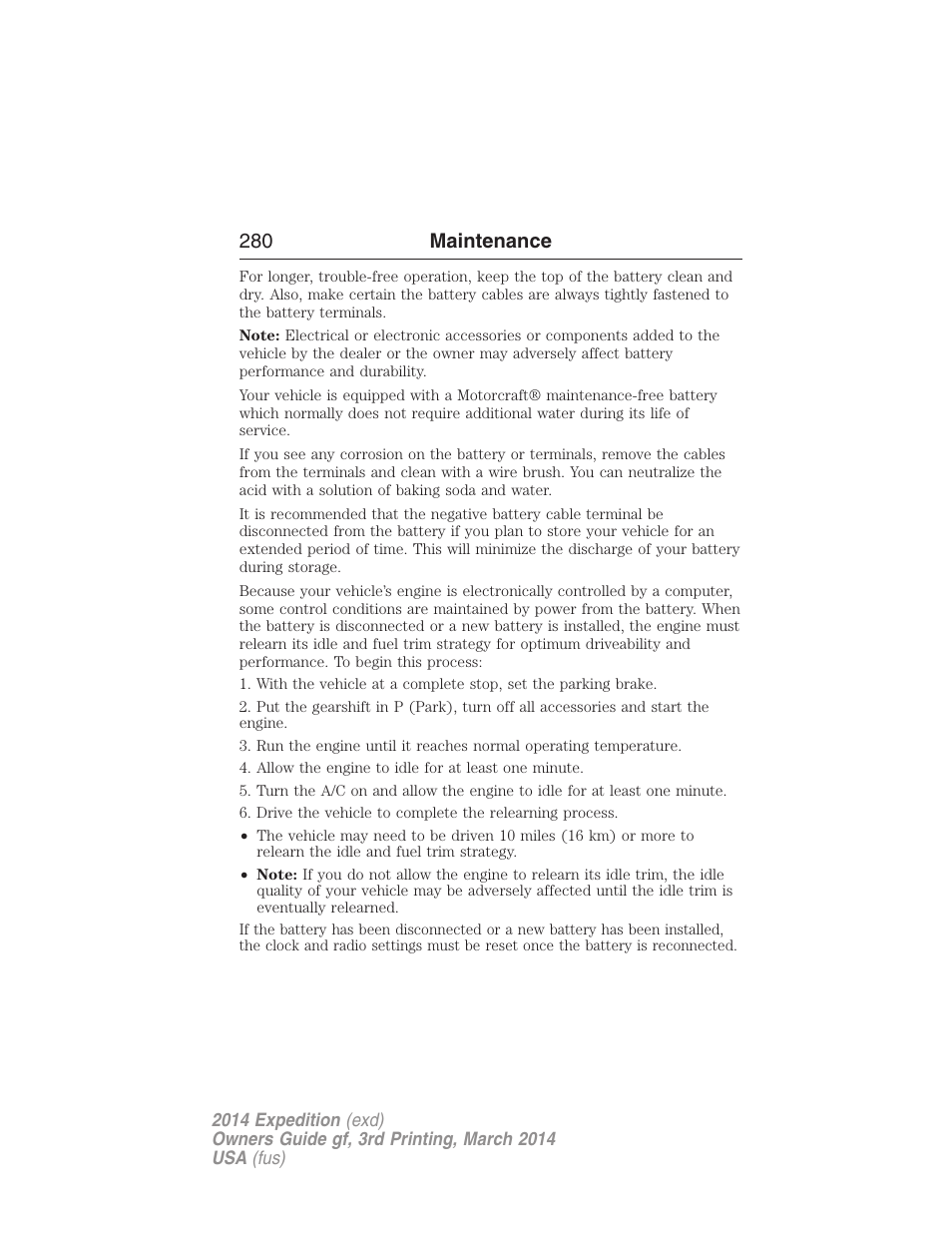 280 maintenance | FORD 2014 Expedition v.3 User Manual | Page 281 / 520