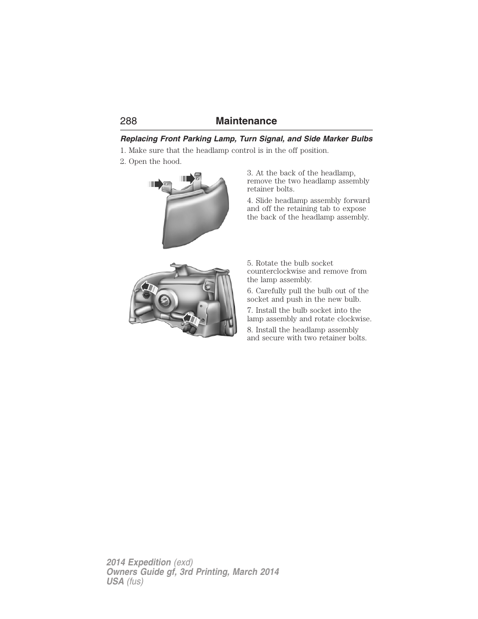 288 maintenance | FORD 2014 Expedition v.3 User Manual | Page 289 / 520