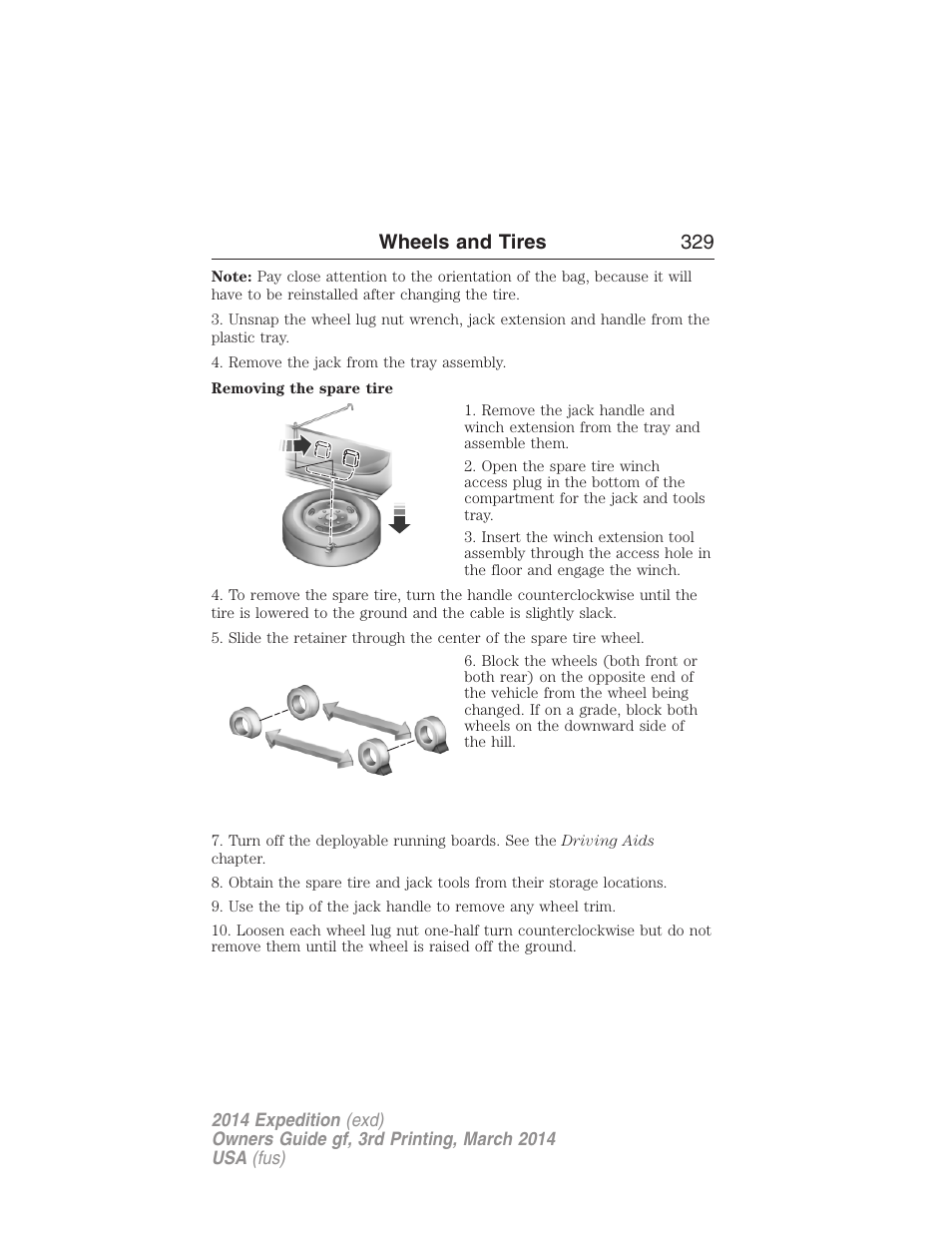 Wheels and tires 329 | FORD 2014 Expedition v.3 User Manual | Page 330 / 520