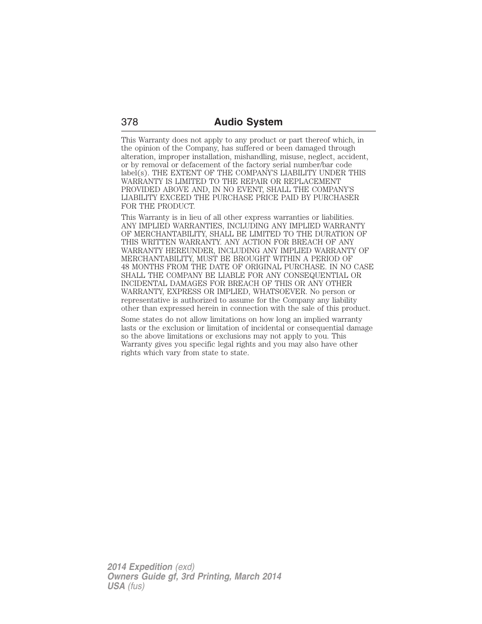 FORD 2014 Expedition v.3 User Manual | Page 379 / 520