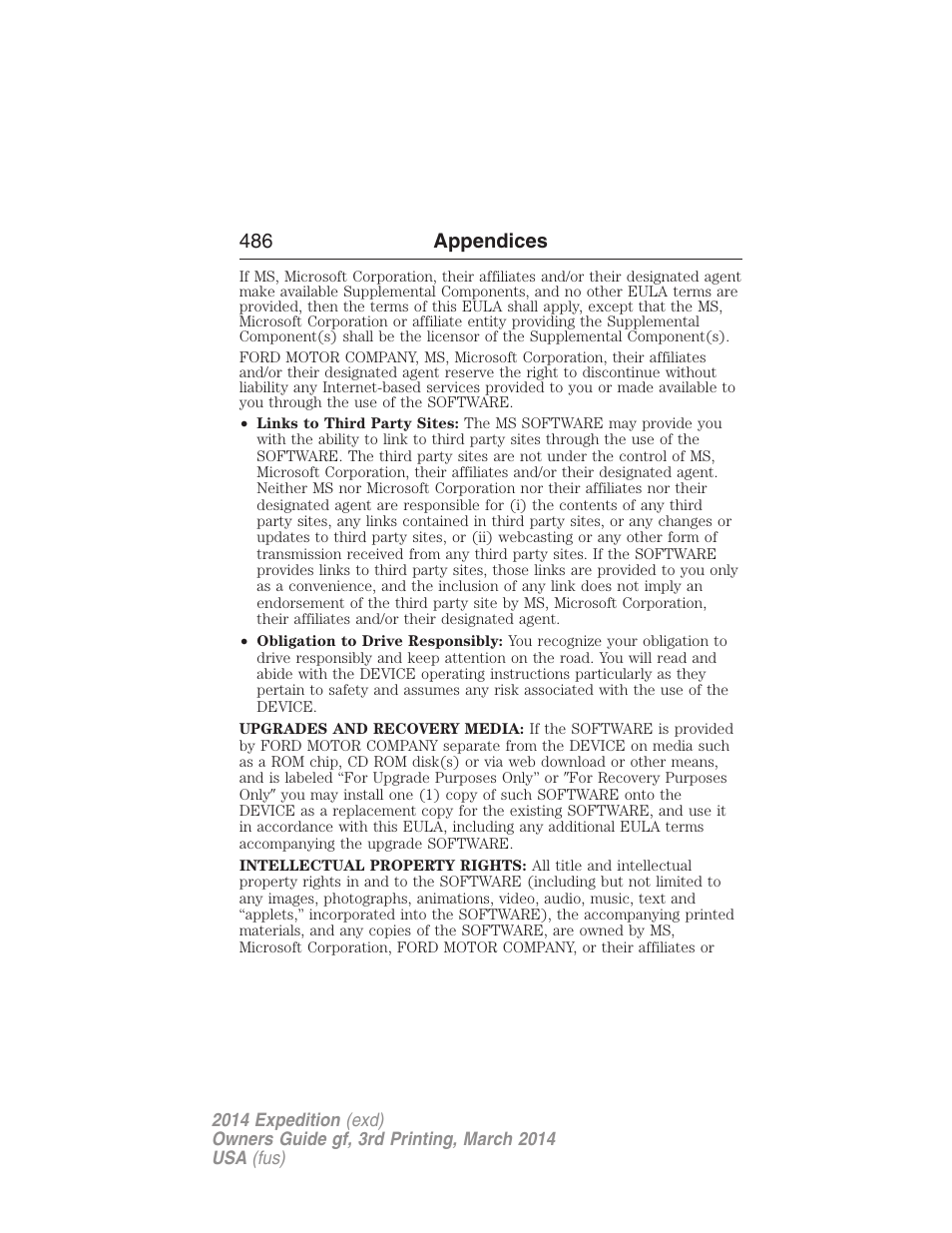 486 appendices | FORD 2014 Expedition v.3 User Manual | Page 487 / 520