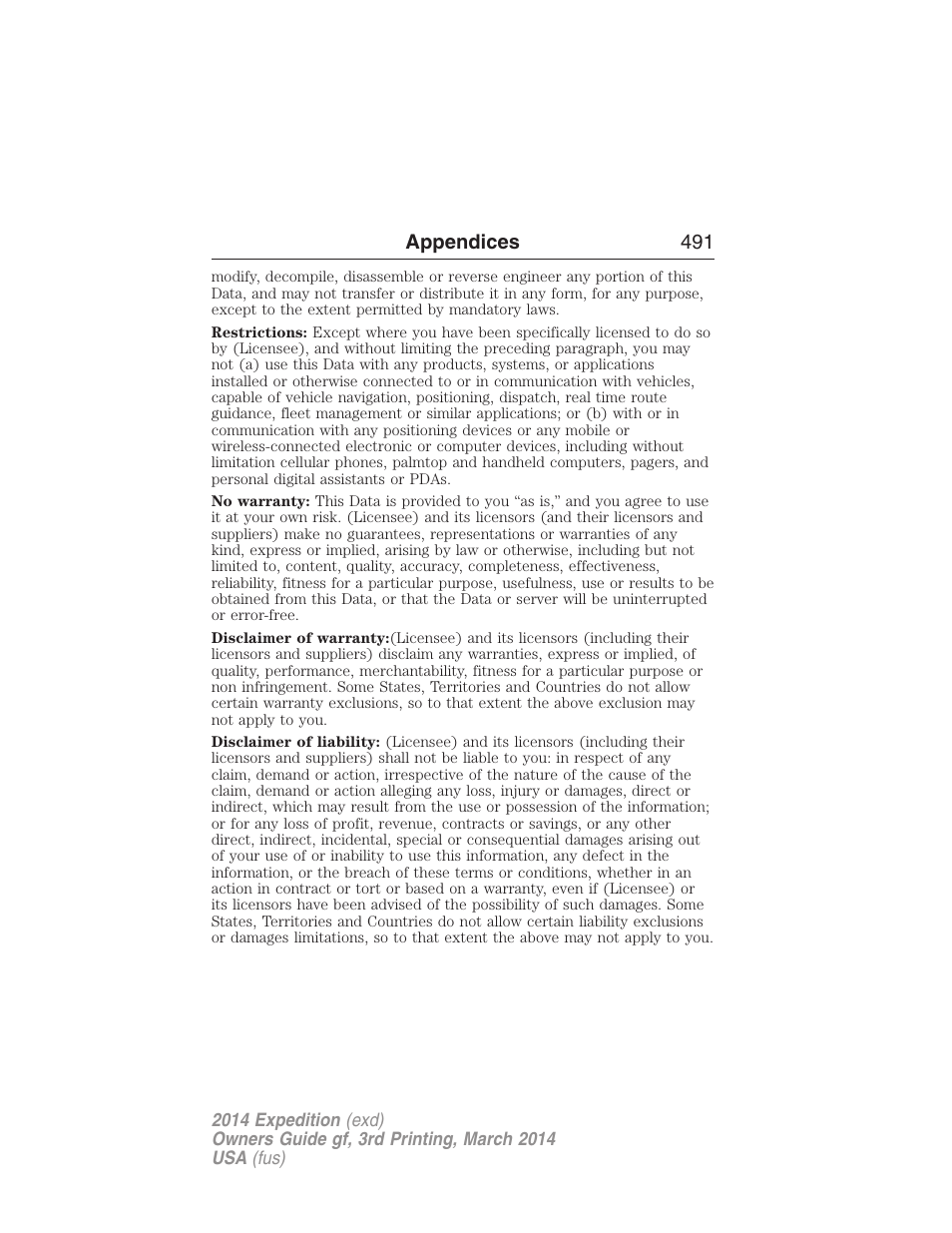 FORD 2014 Expedition v.3 User Manual | Page 492 / 520