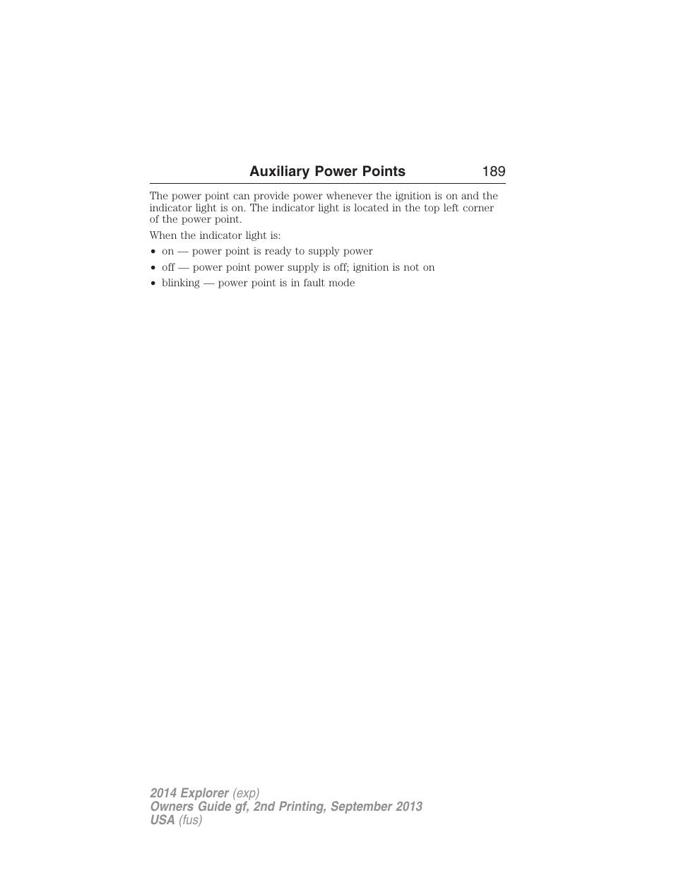 FORD 2014 Explorer v.2 User Manual | Page 191 / 593