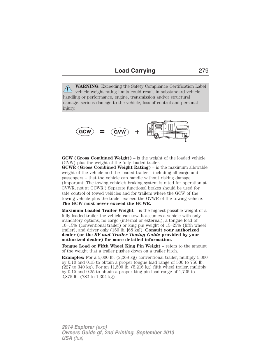 Load carrying 279 | FORD 2014 Explorer v.2 User Manual | Page 281 / 593