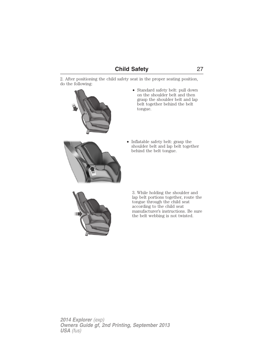 Child safety 27 | FORD 2014 Explorer v.2 User Manual | Page 29 / 593