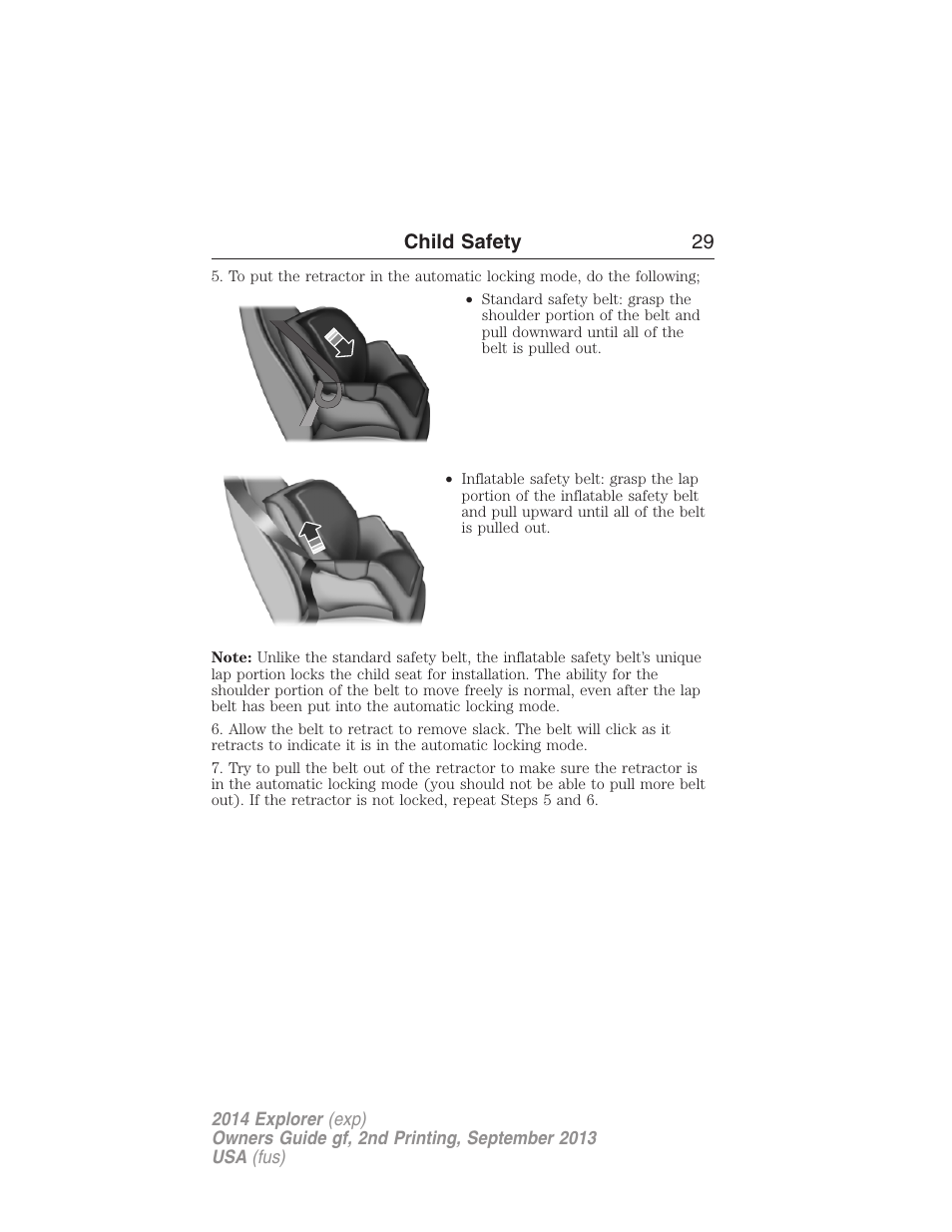 Child safety 29 | FORD 2014 Explorer v.2 User Manual | Page 31 / 593