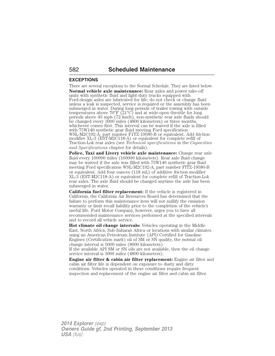 Exceptions | FORD 2014 Explorer v.2 User Manual | Page 584 / 593