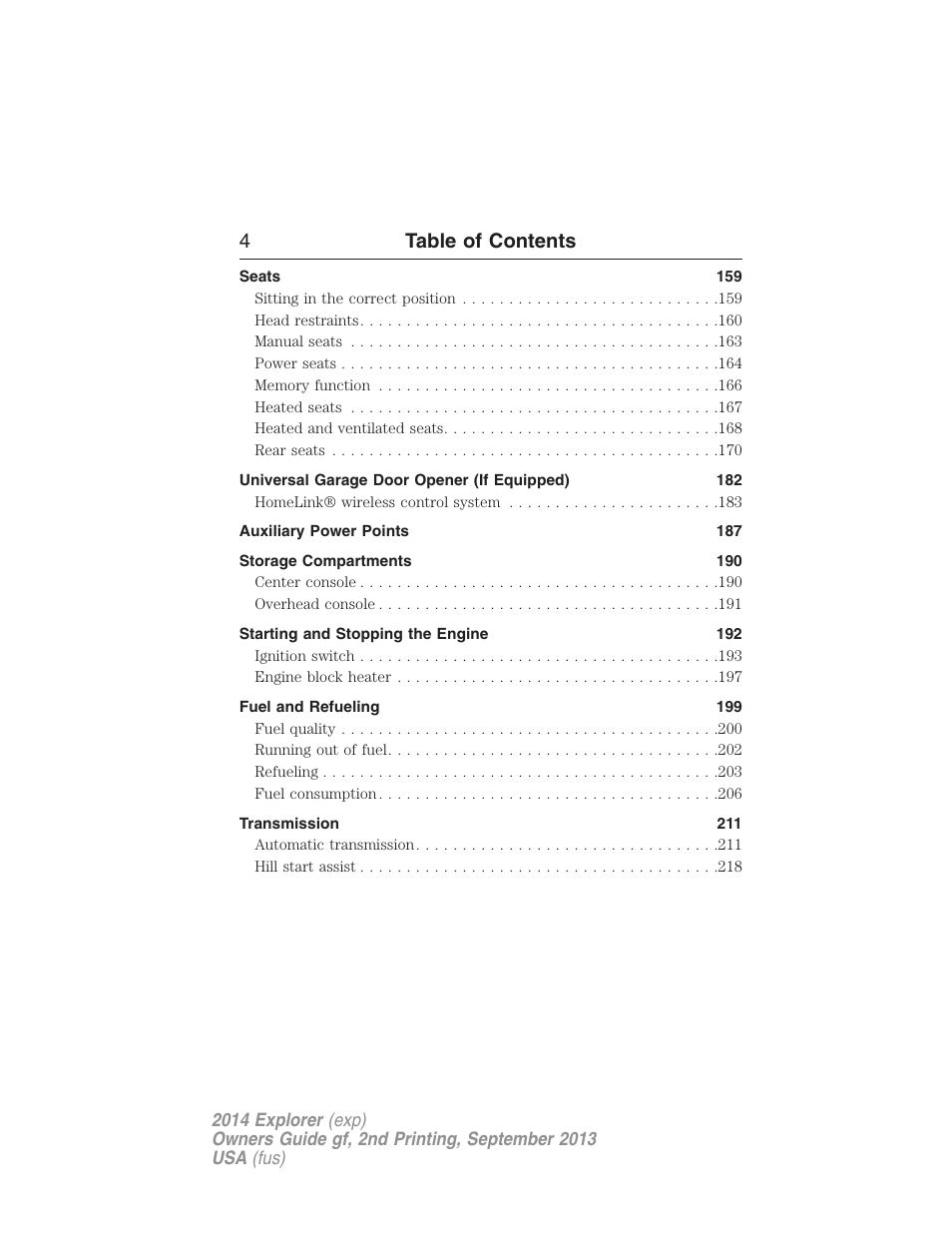 4table of contents | FORD 2014 Explorer v.2 User Manual | Page 6 / 593