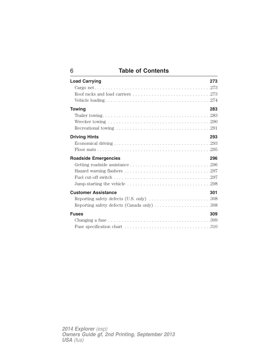 6table of contents | FORD 2014 Explorer v.2 User Manual | Page 8 / 593