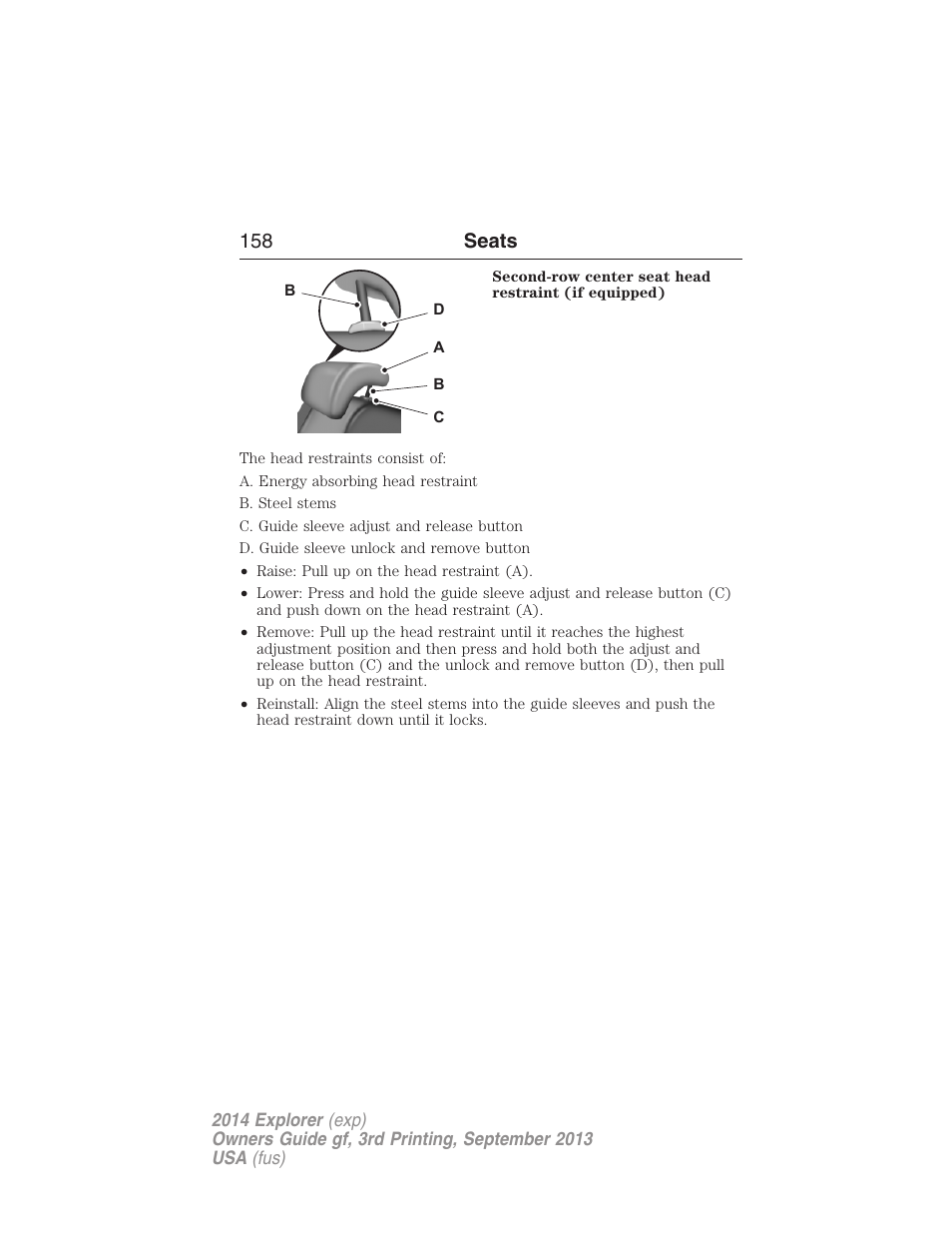158 seats | FORD 2014 Explorer v.3 User Manual | Page 159 / 593