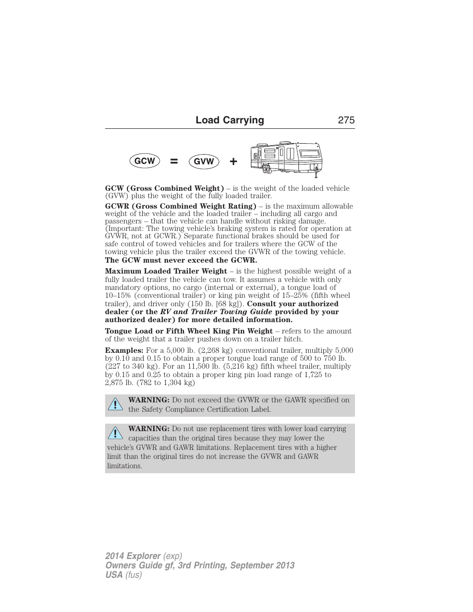 Load carrying 275 | FORD 2014 Explorer v.3 User Manual | Page 276 / 593