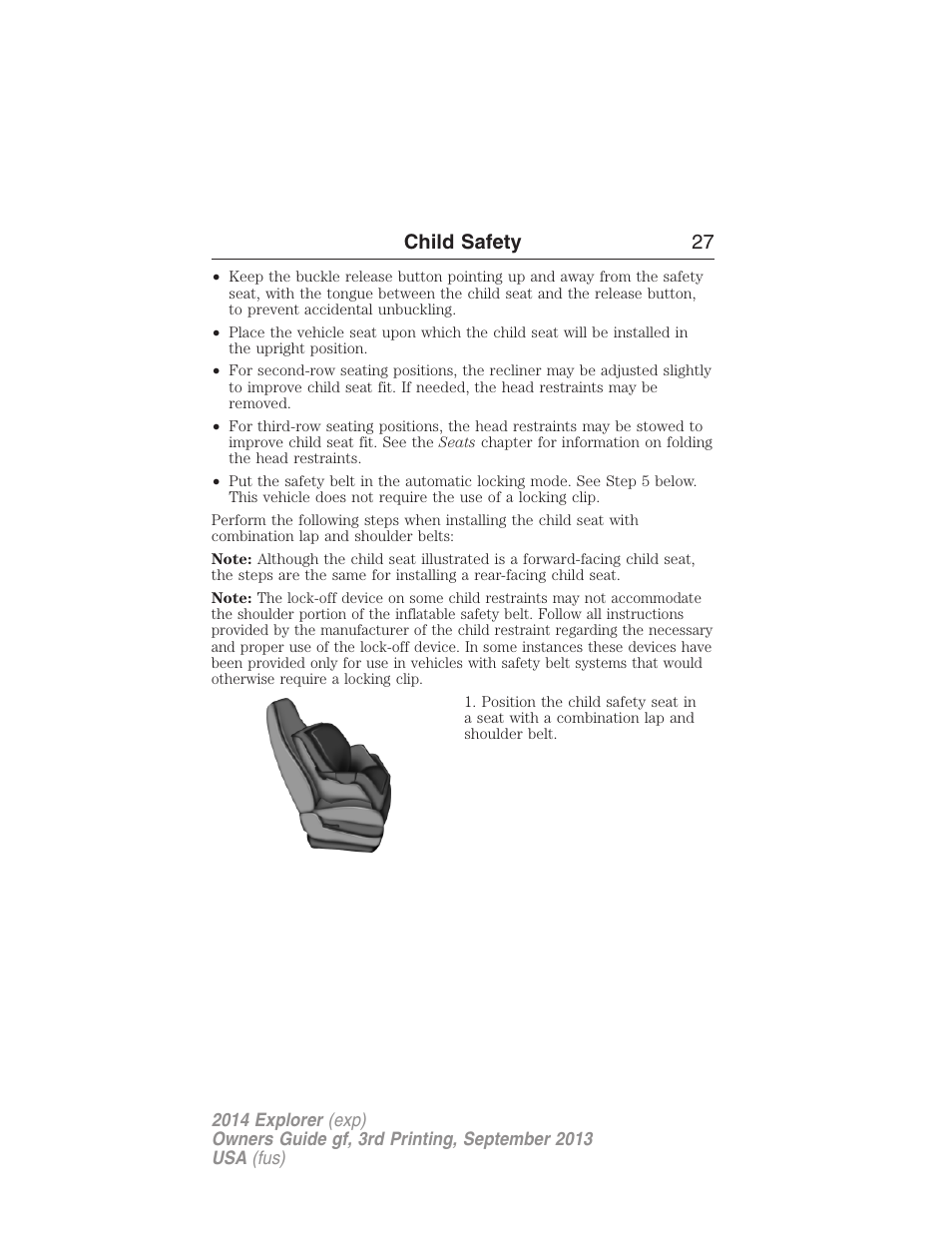 Child safety 27 | FORD 2014 Explorer v.3 User Manual | Page 28 / 593