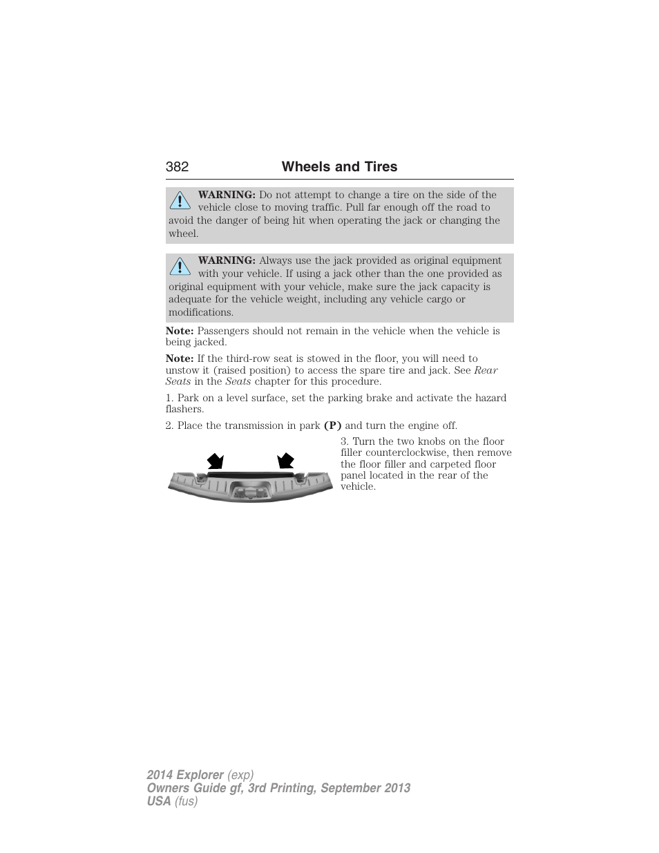 382 wheels and tires | FORD 2014 Explorer v.3 User Manual | Page 383 / 593