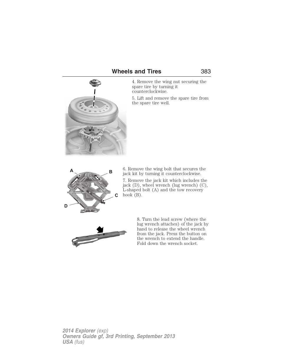 Wheels and tires 383 | FORD 2014 Explorer v.3 User Manual | Page 384 / 593