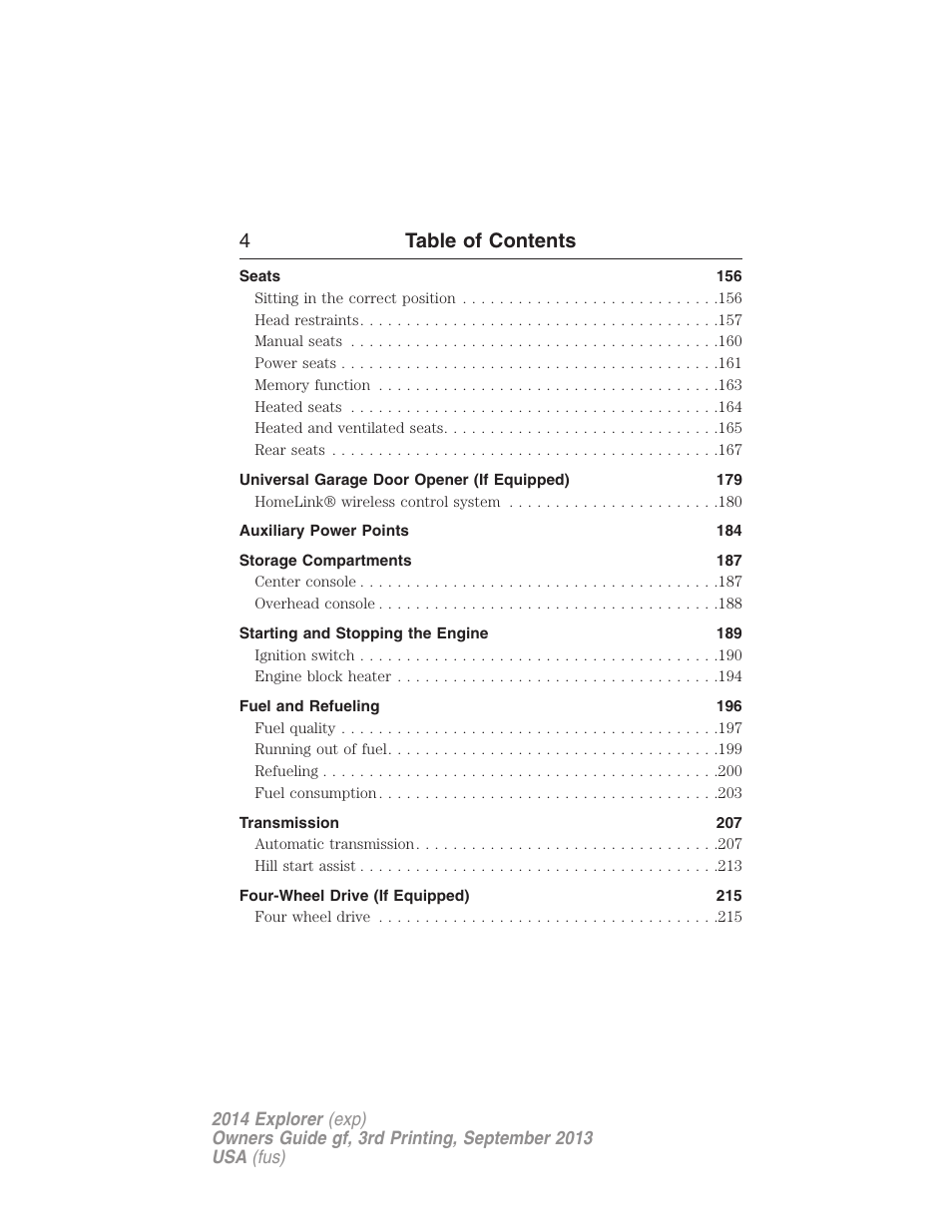 4table of contents | FORD 2014 Explorer v.3 User Manual | Page 5 / 593