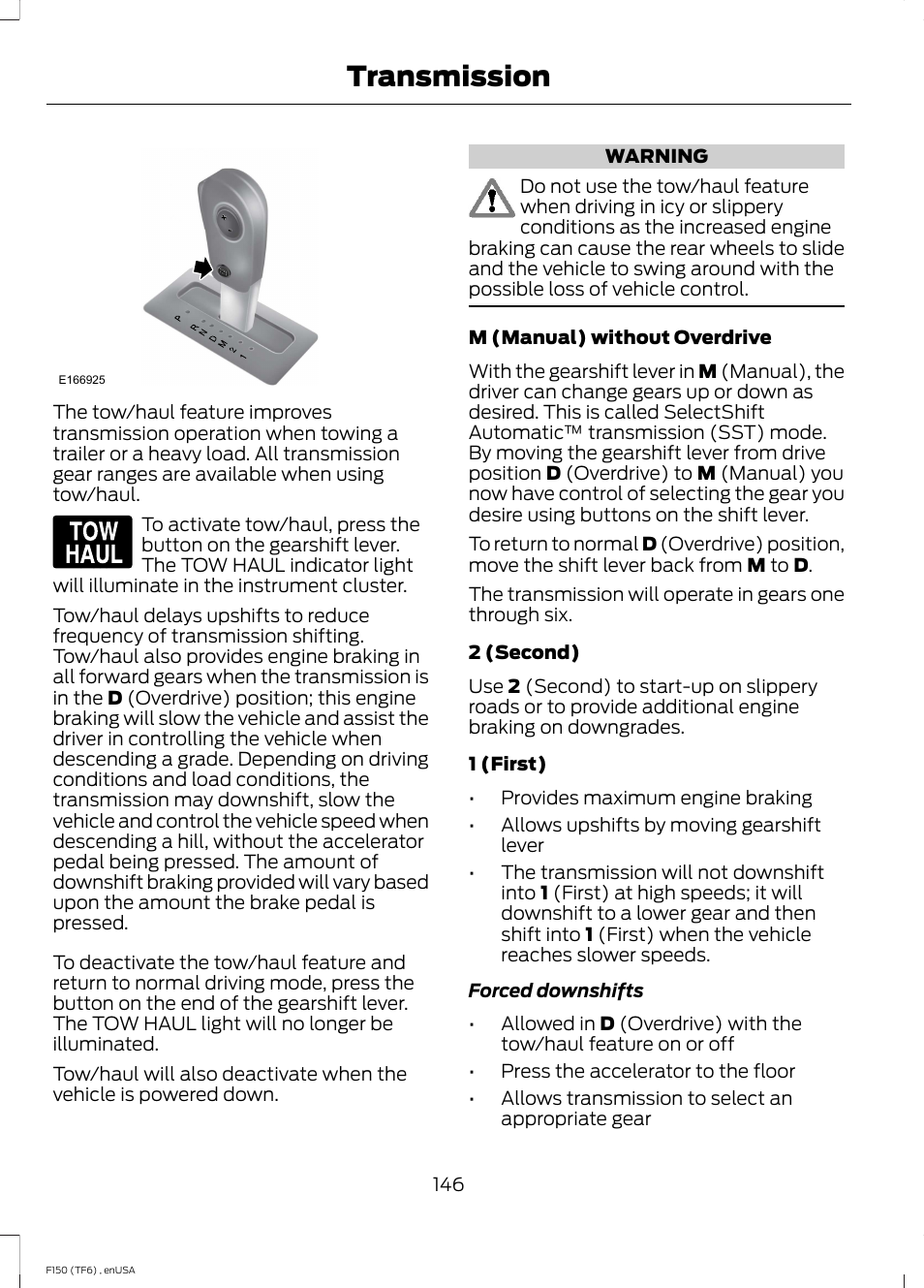 Transmission | FORD 2014 F-150 Raptor v.2 User Manual | Page 149 / 470