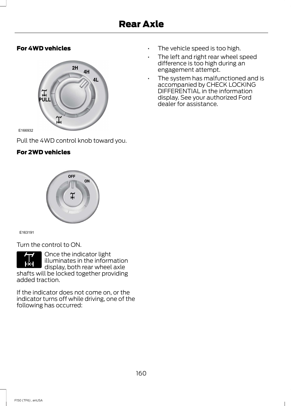 Rear axle | FORD 2014 F-150 Raptor v.2 User Manual | Page 163 / 470