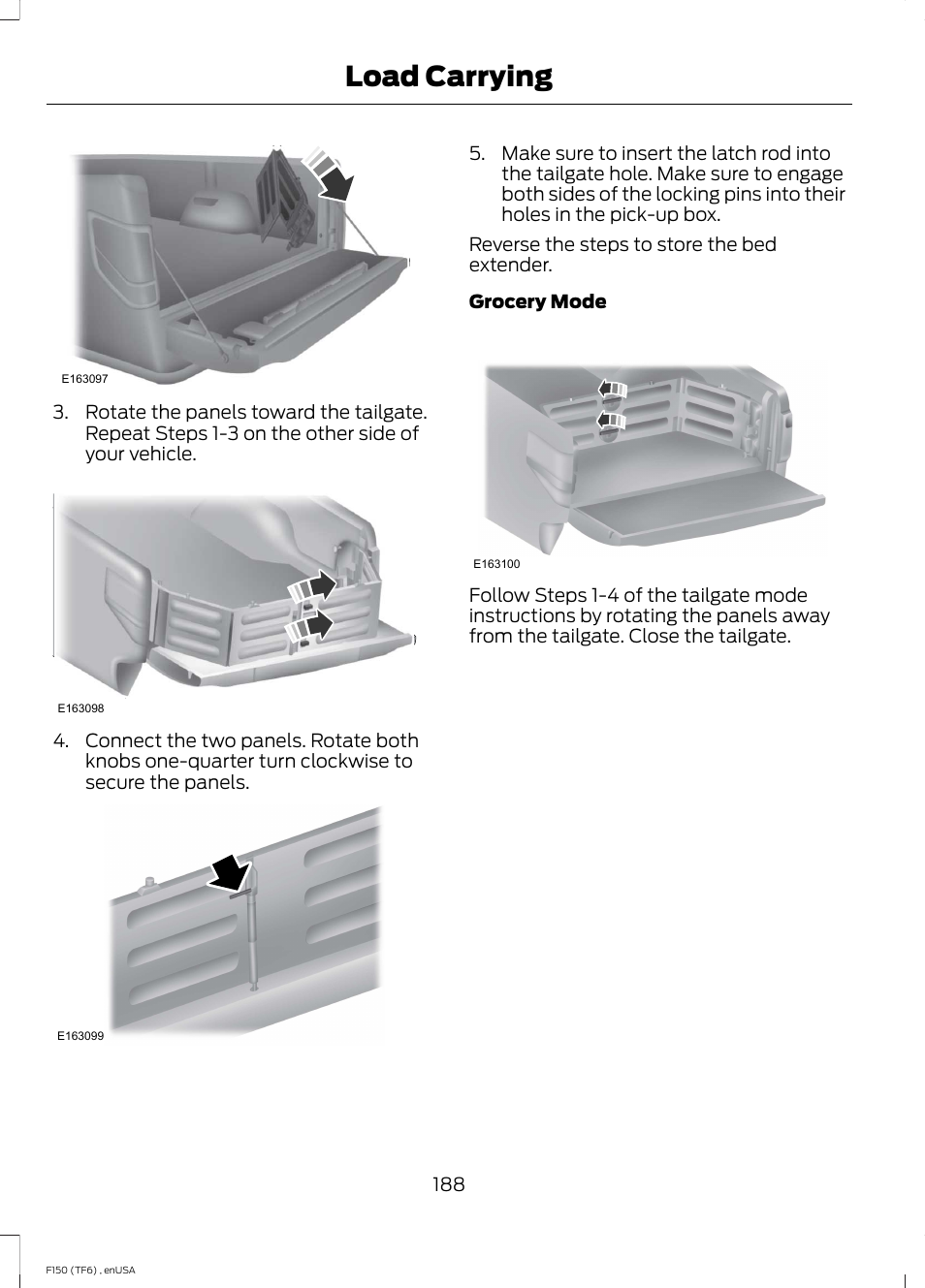 Load carrying | FORD 2014 F-150 Raptor v.2 User Manual | Page 191 / 470