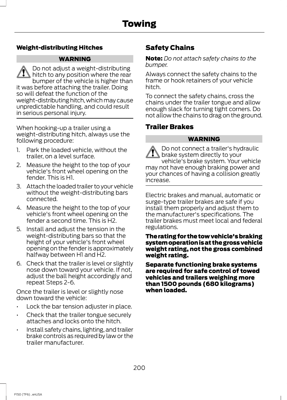 Towing | FORD 2014 F-150 Raptor v.2 User Manual | Page 203 / 470