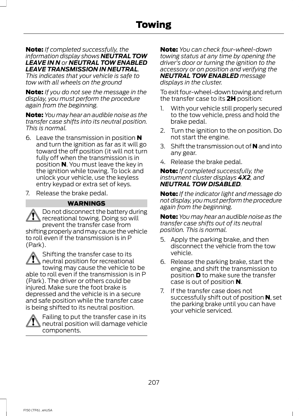 Towing | FORD 2014 F-150 Raptor v.2 User Manual | Page 210 / 470