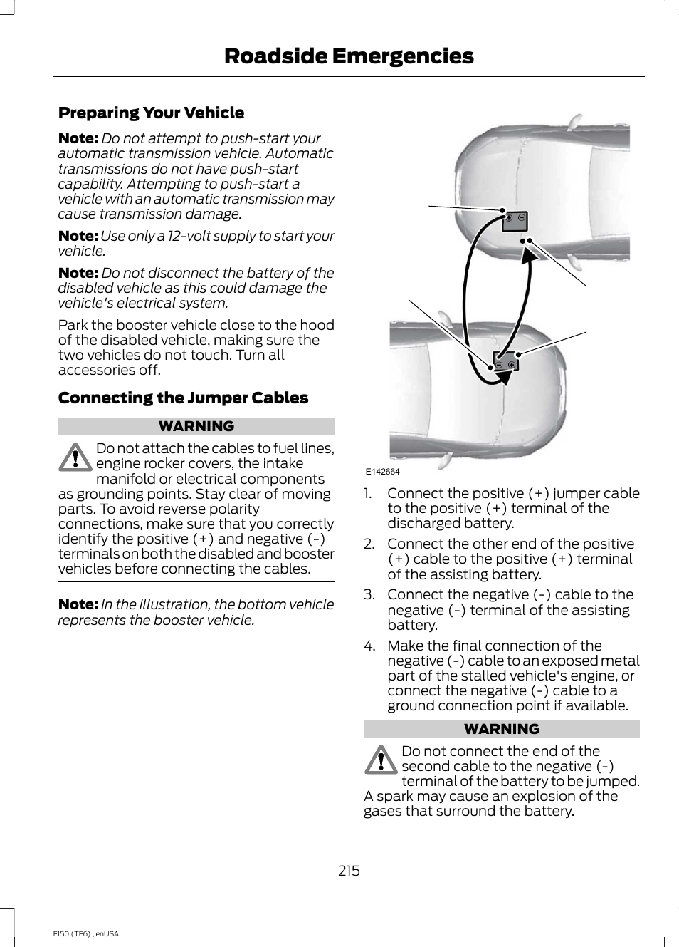 Roadside emergencies | FORD 2014 F-150 Raptor v.2 User Manual | Page 218 / 470