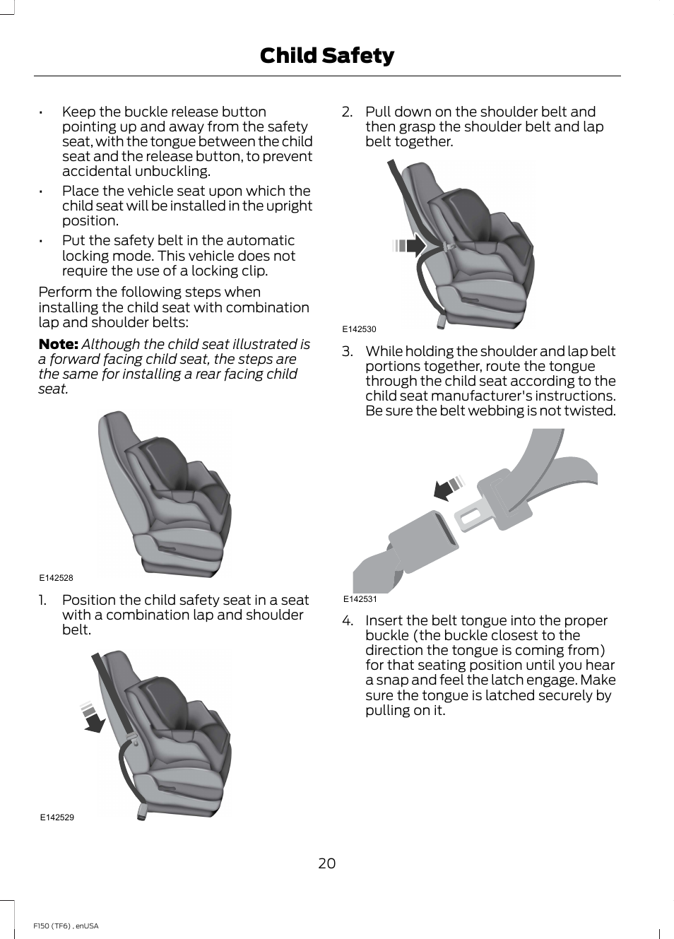 Child safety | FORD 2014 F-150 Raptor v.2 User Manual | Page 23 / 470