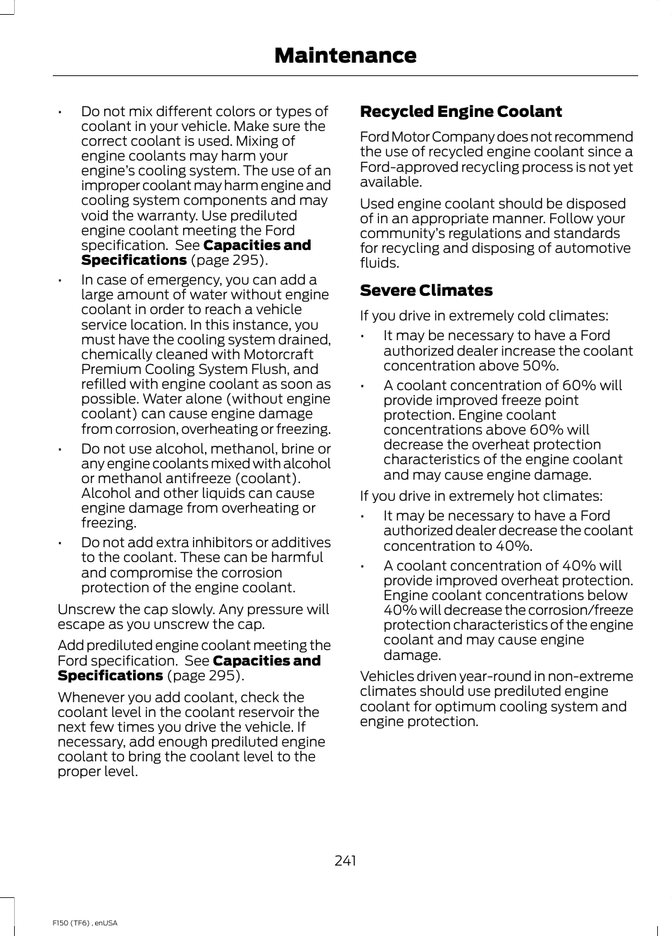 Maintenance | FORD 2014 F-150 Raptor v.2 User Manual | Page 244 / 470