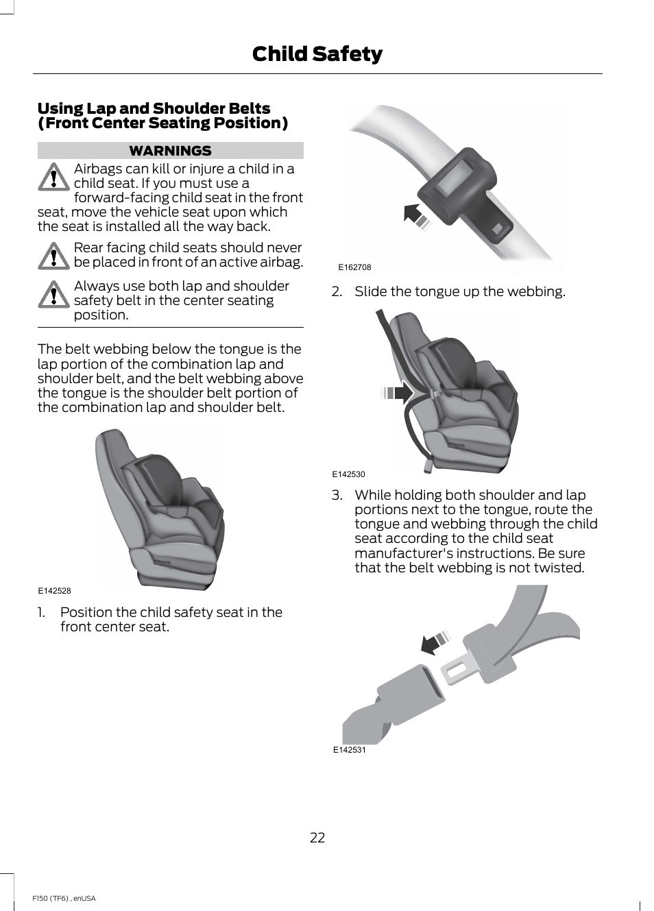 Child safety | FORD 2014 F-150 Raptor v.2 User Manual | Page 25 / 470