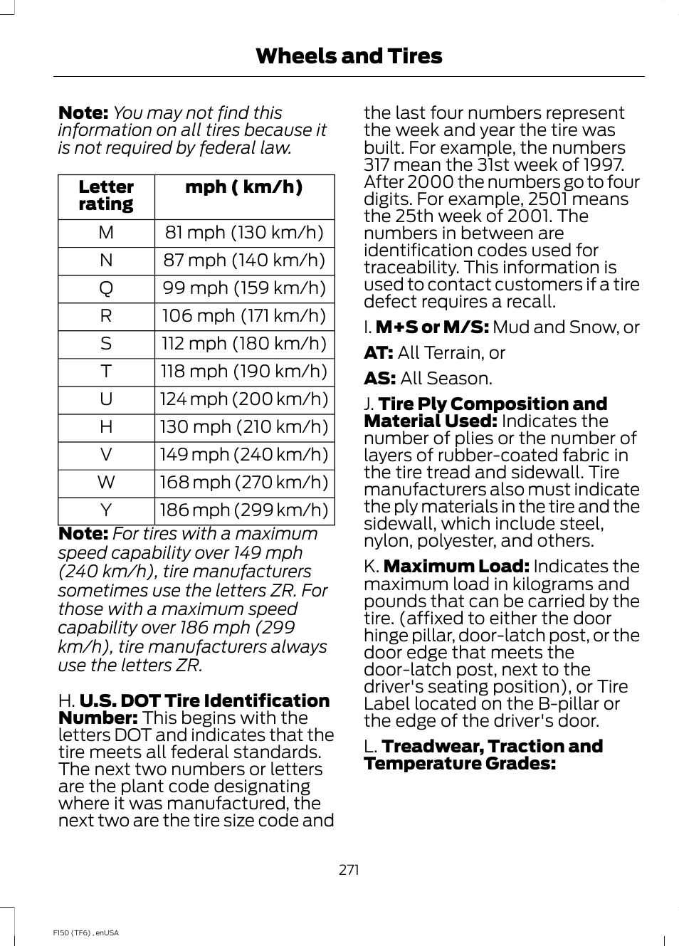 Wheels and tires | FORD 2014 F-150 Raptor v.2 User Manual | Page 274 / 470