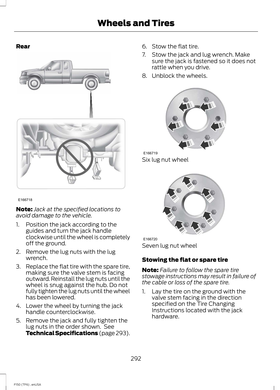 Wheels and tires | FORD 2014 F-150 Raptor v.2 User Manual | Page 295 / 470