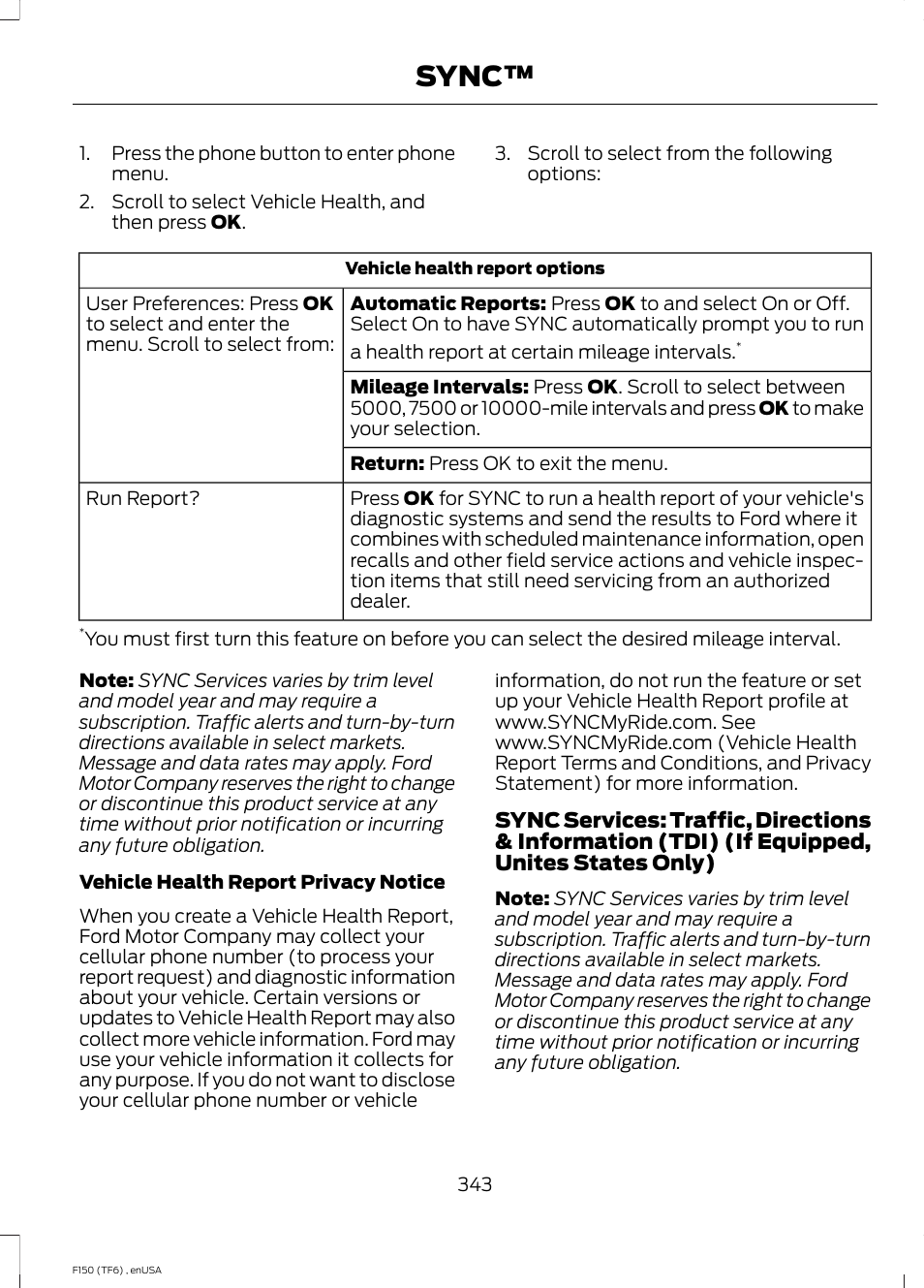 Sync | FORD 2014 F-150 Raptor v.2 User Manual | Page 346 / 470