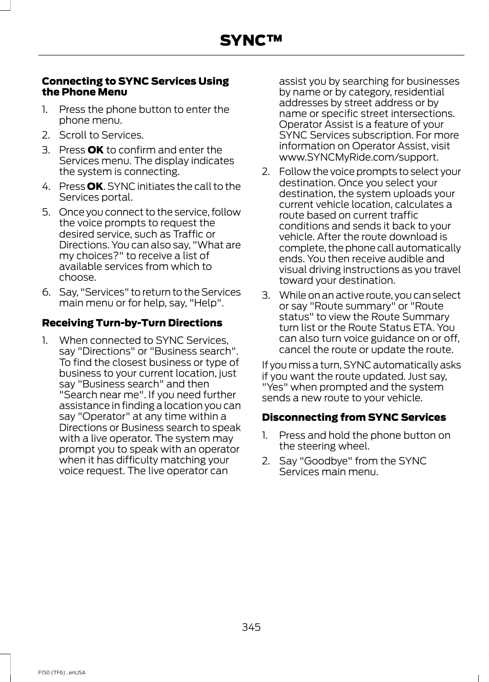 Sync | FORD 2014 F-150 Raptor v.2 User Manual | Page 348 / 470