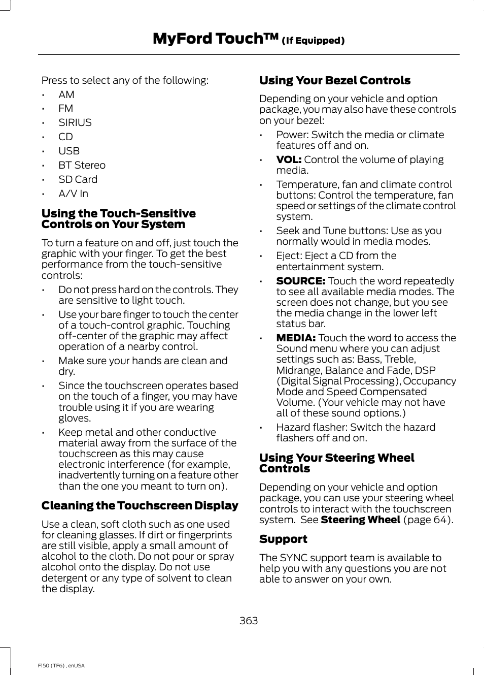 Myford touch | FORD 2014 F-150 Raptor v.2 User Manual | Page 366 / 470