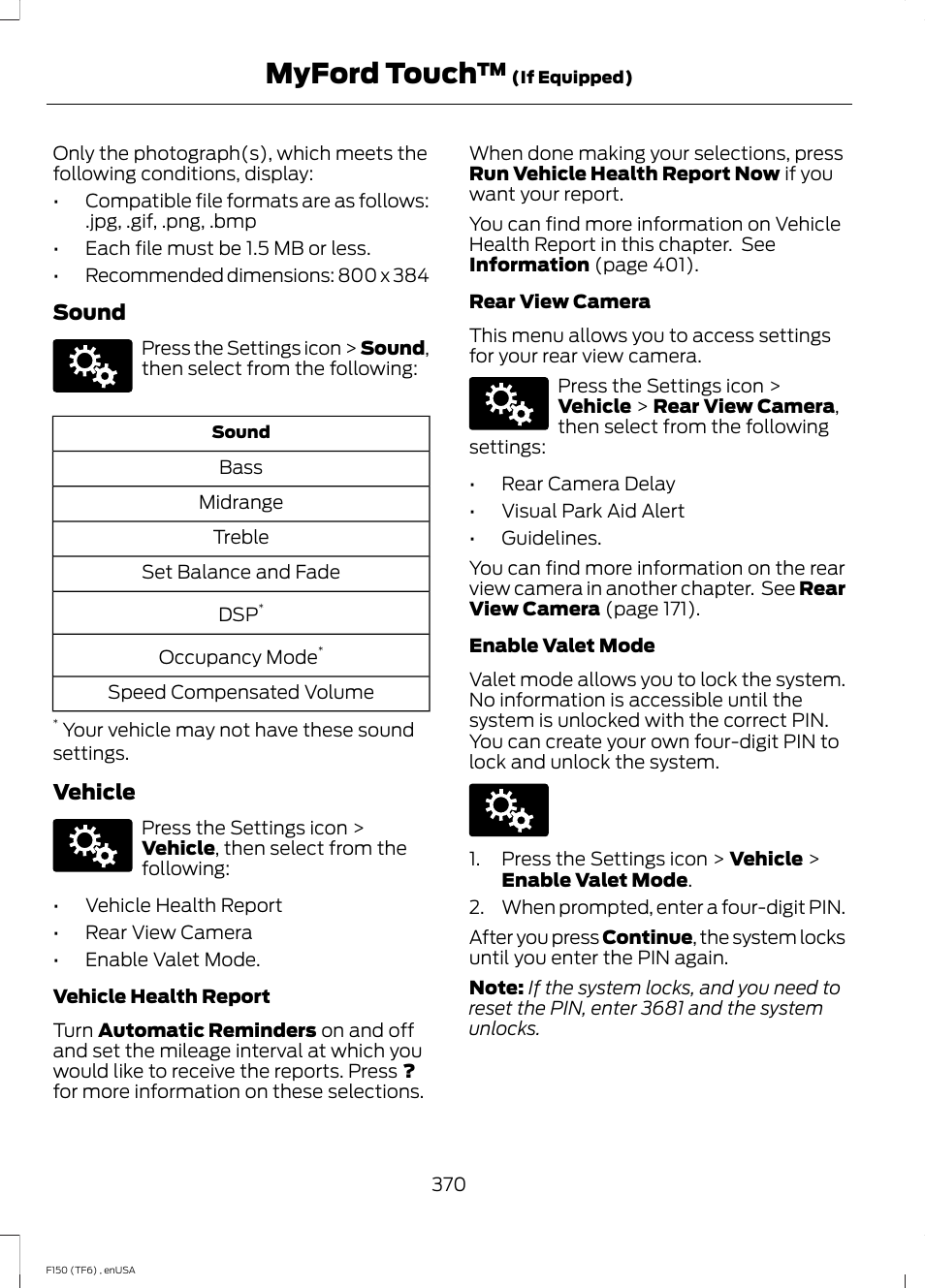 Myford touch | FORD 2014 F-150 Raptor v.2 User Manual | Page 373 / 470