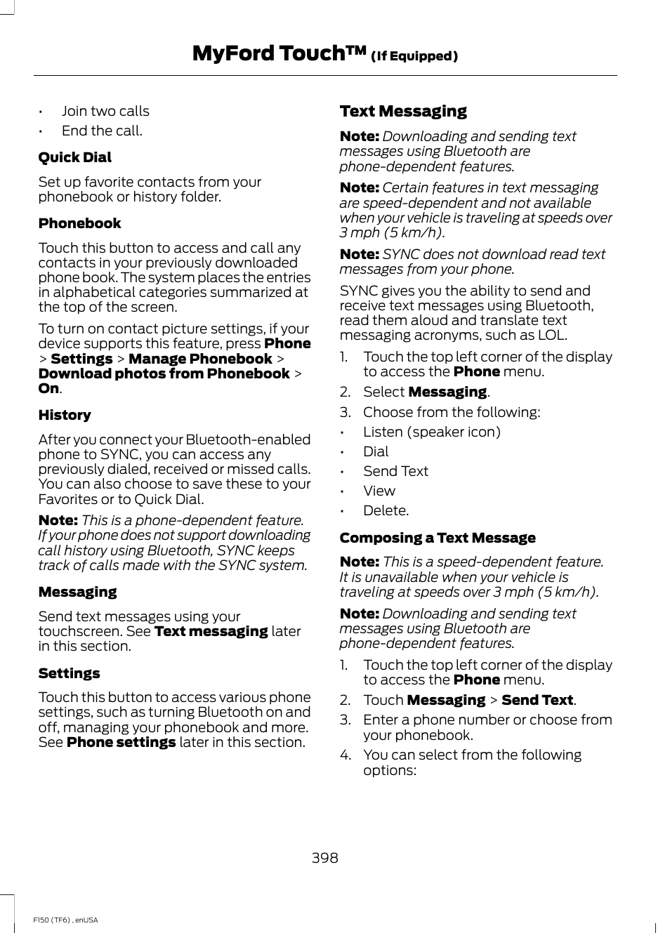 Myford touch | FORD 2014 F-150 Raptor v.2 User Manual | Page 401 / 470