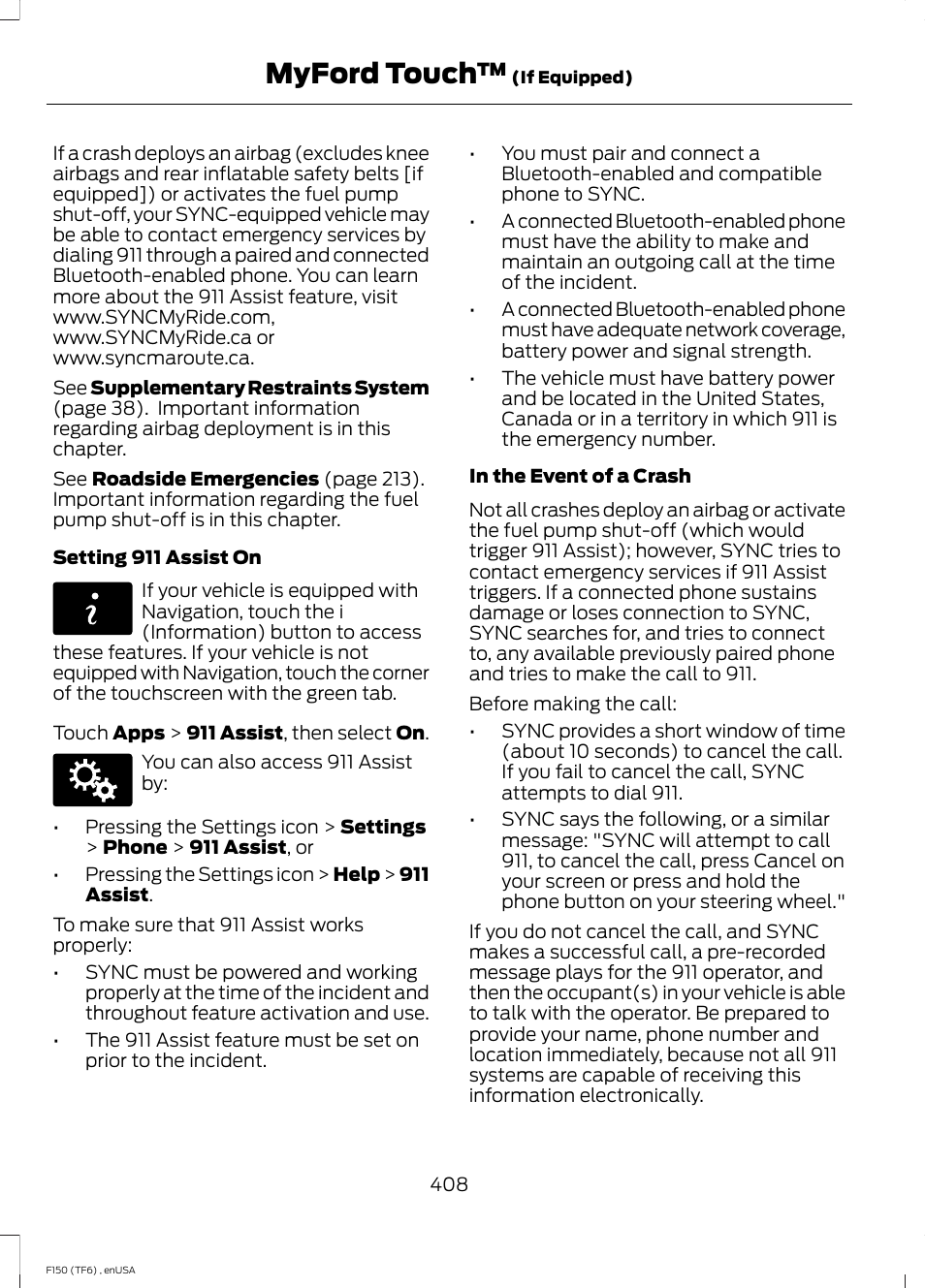 Myford touch | FORD 2014 F-150 Raptor v.2 User Manual | Page 411 / 470