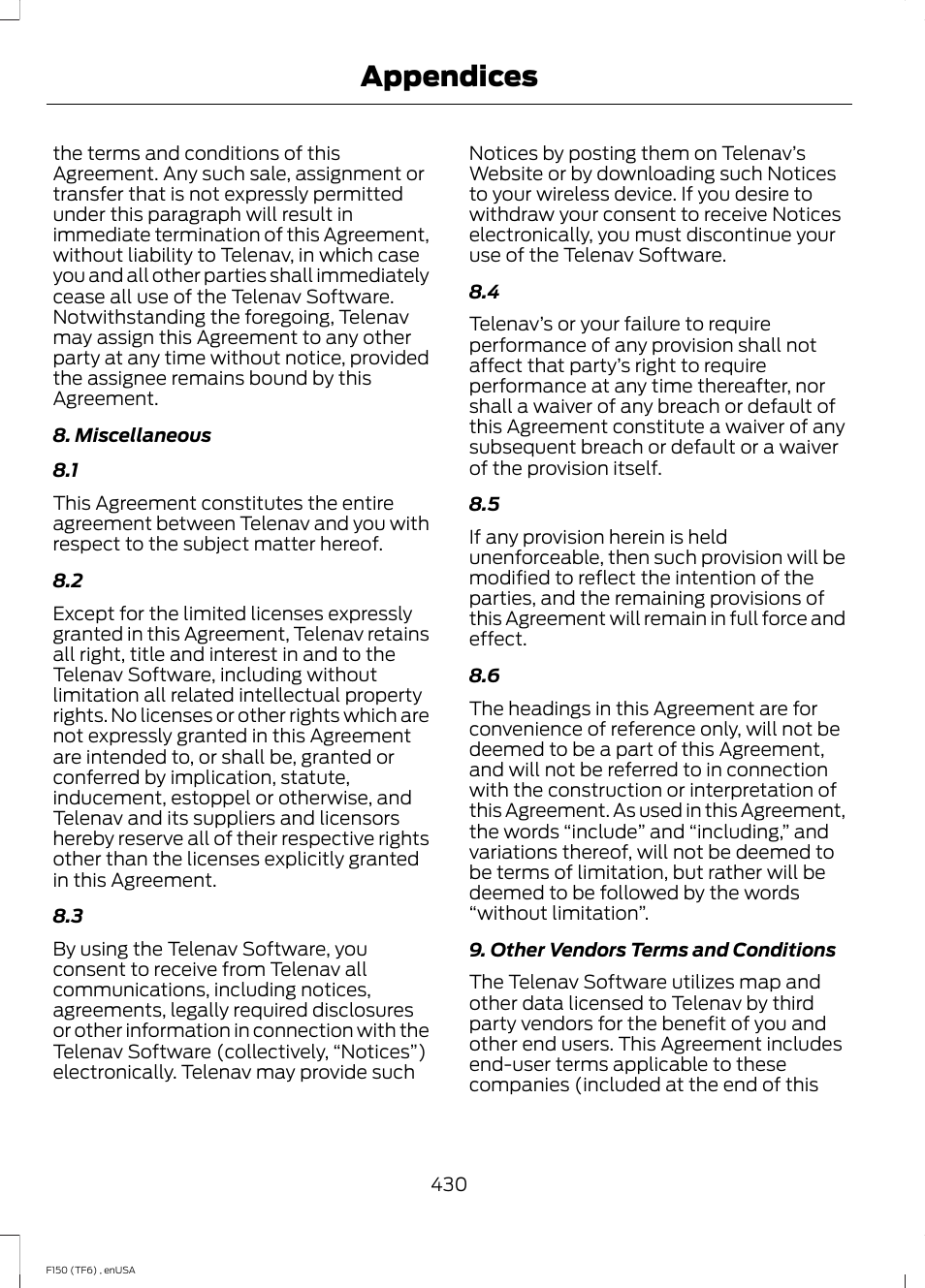 Appendices | FORD 2014 F-150 Raptor v.2 User Manual | Page 433 / 470