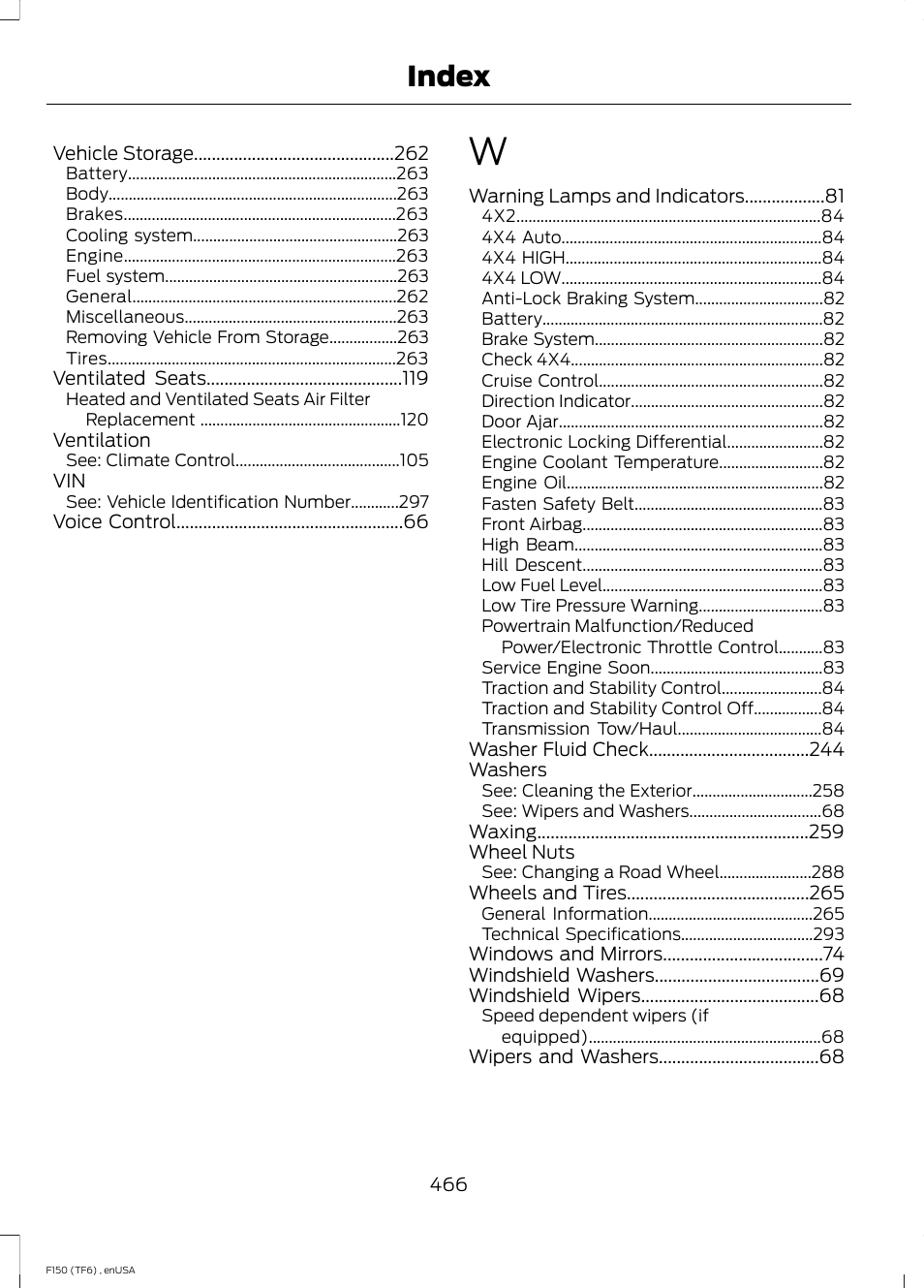 Index | FORD 2014 F-150 Raptor v.2 User Manual | Page 469 / 470