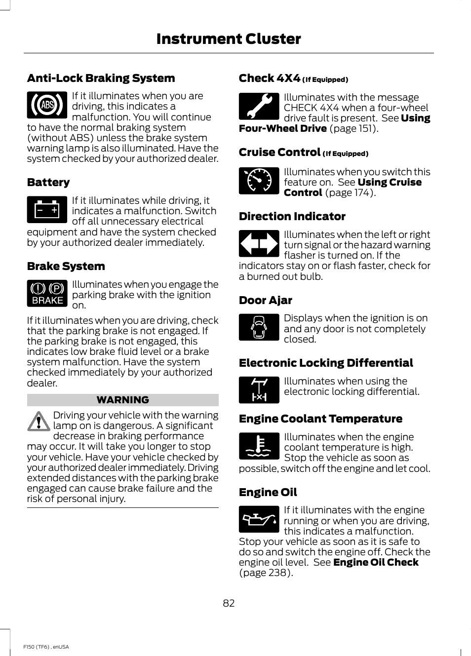 Instrument cluster | FORD 2014 F-150 Raptor v.2 User Manual | Page 85 / 470