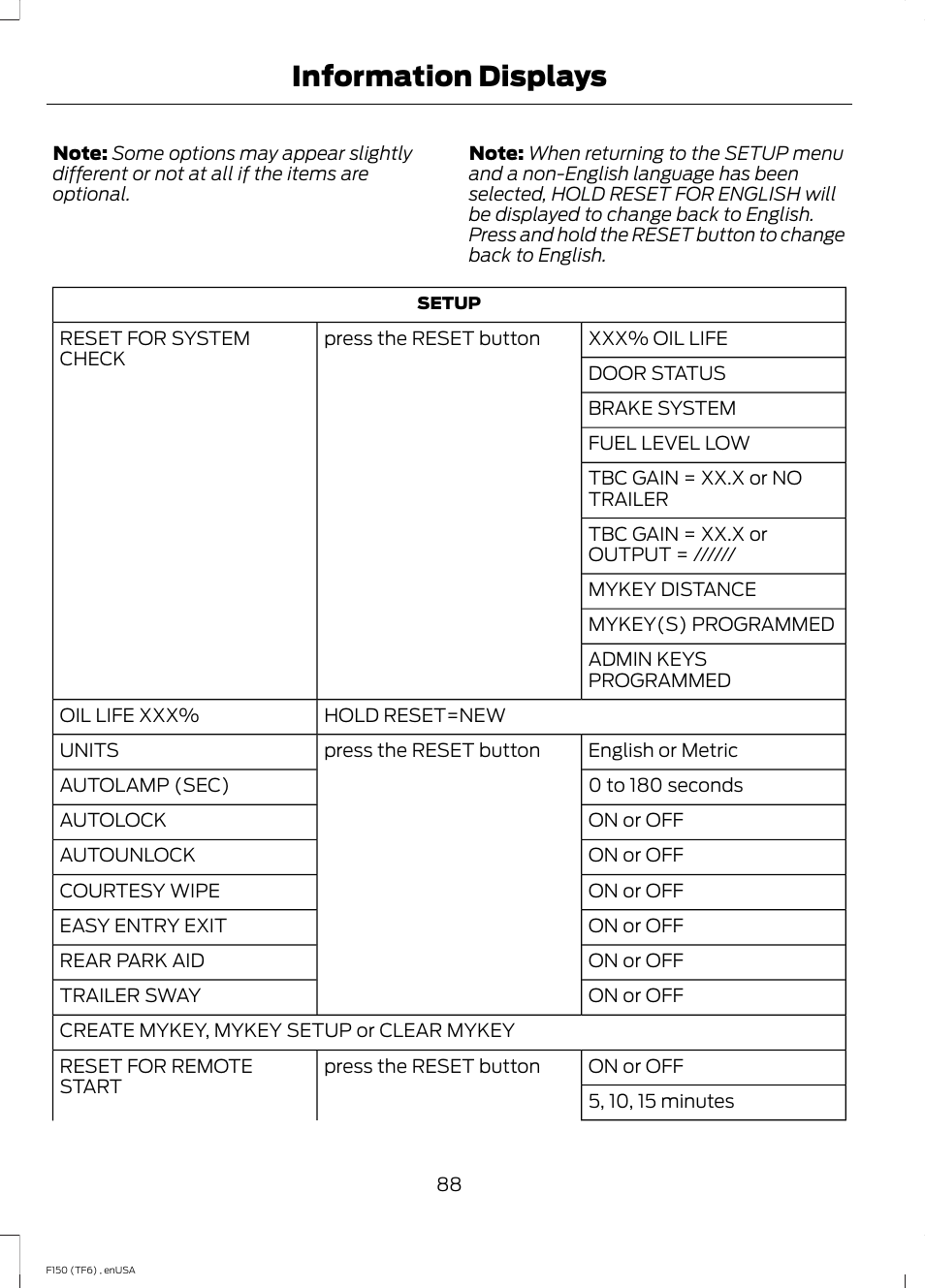 Information displays | FORD 2014 F-150 Raptor v.2 User Manual | Page 91 / 470