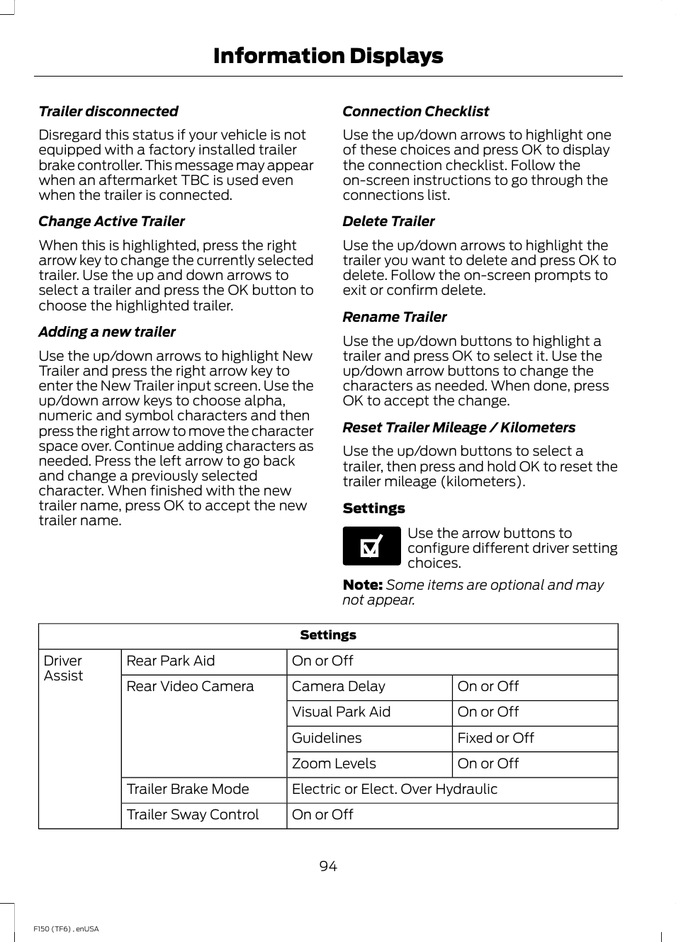 Information displays | FORD 2014 F-150 Raptor v.2 User Manual | Page 97 / 470