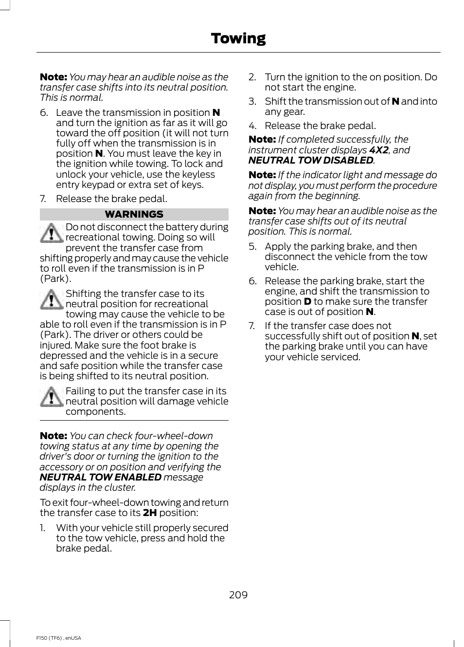 Towing | FORD 2014 F-150 Raptor v.3 User Manual | Page 212 / 472