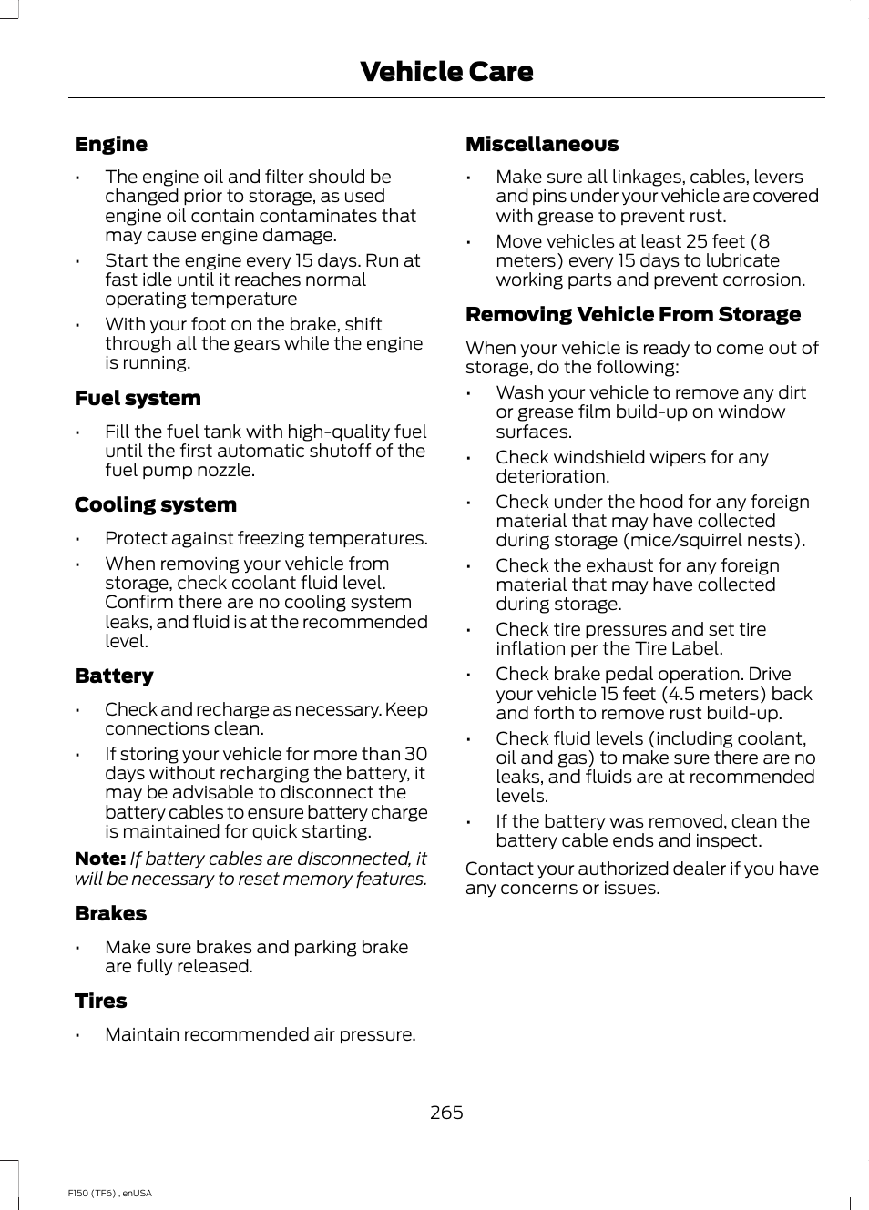 Vehicle care | FORD 2014 F-150 Raptor v.3 User Manual | Page 268 / 472