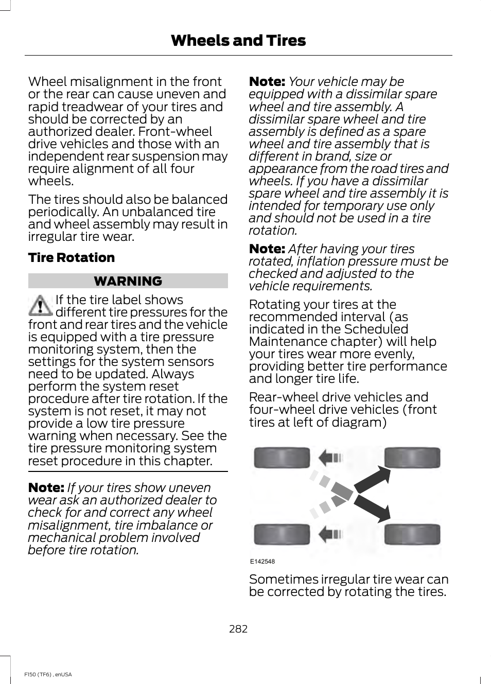 Wheels and tires | FORD 2014 F-150 Raptor v.3 User Manual | Page 285 / 472