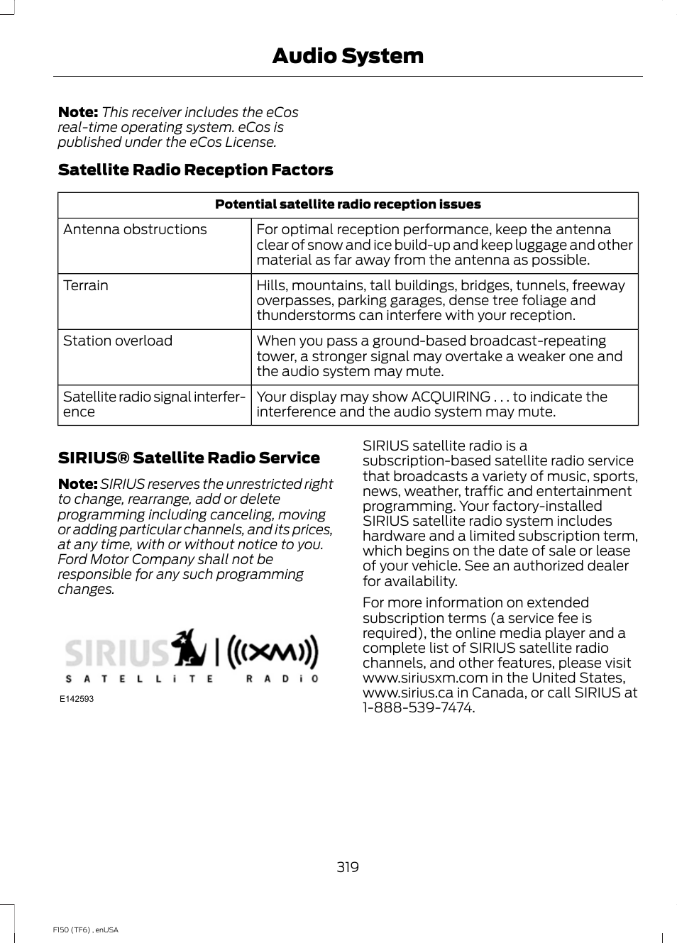 Audio system | FORD 2014 F-150 Raptor v.3 User Manual | Page 322 / 472