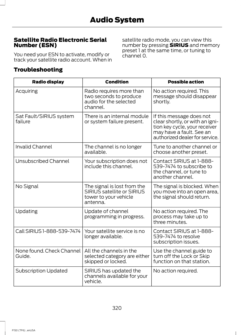 Audio system | FORD 2014 F-150 Raptor v.3 User Manual | Page 323 / 472