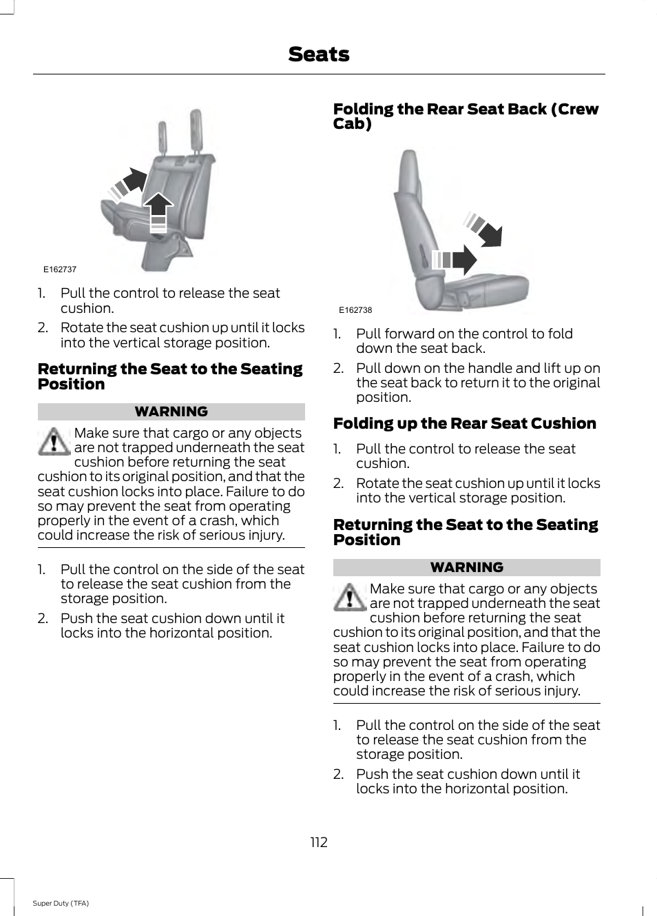 Seats | FORD 2014 F-550 v.1 User Manual | Page 115 / 458