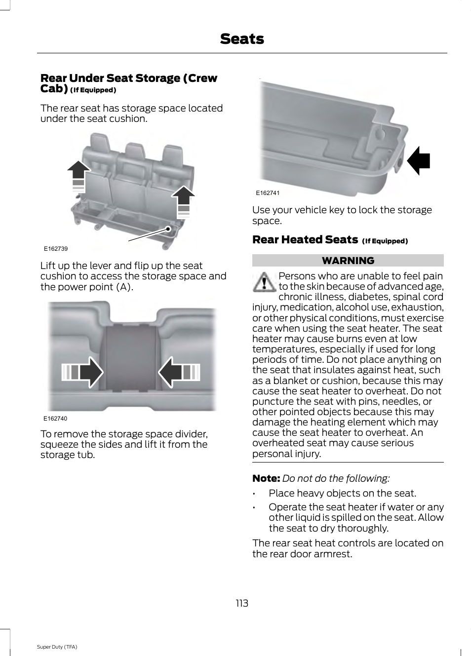 Seats | FORD 2014 F-550 v.1 User Manual | Page 116 / 458