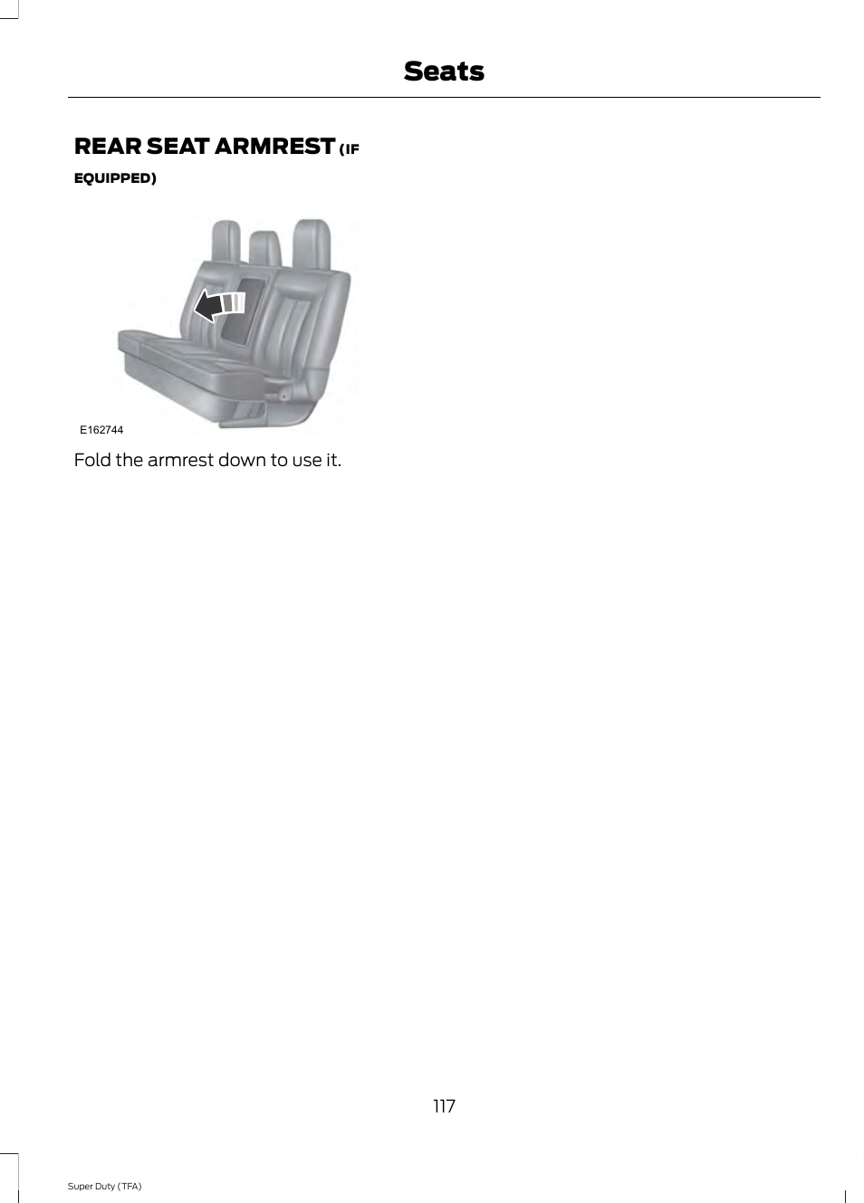 Rear seat armrest, Seats | FORD 2014 F-550 v.1 User Manual | Page 120 / 458